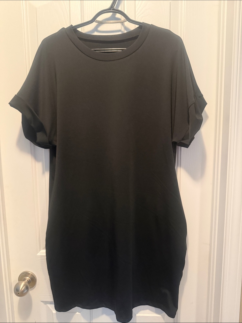 SHEIN Black Short Sleeve Crewneck T-Shirt Dress